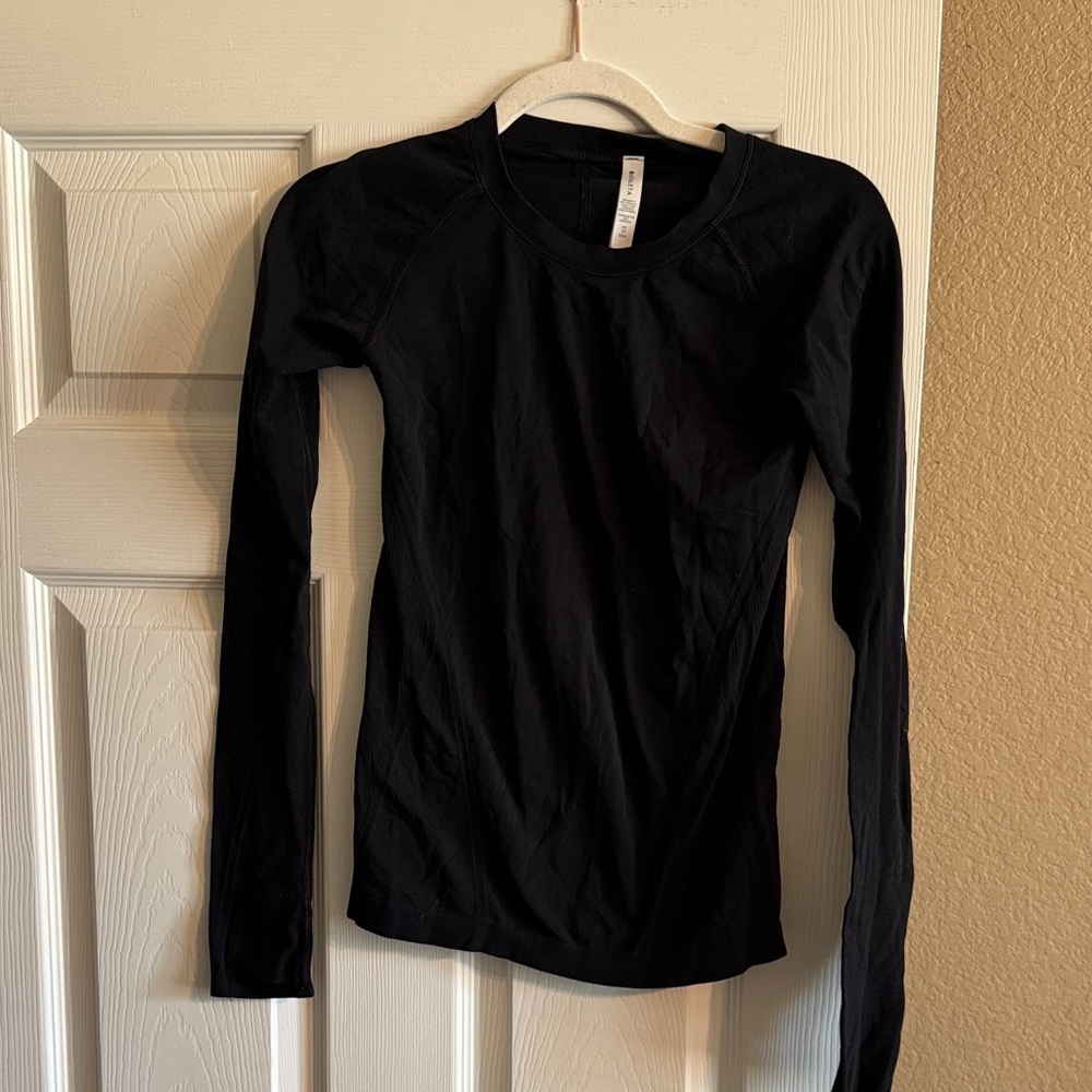 Athleta Sleek Black Long Sleeve Bodysuit